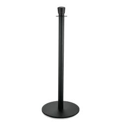 Abgrenzungspfosten Zylinder Set CLASSIC, mit flachem Fuß, schwarz, Set á 2 Stück, Edelstahl