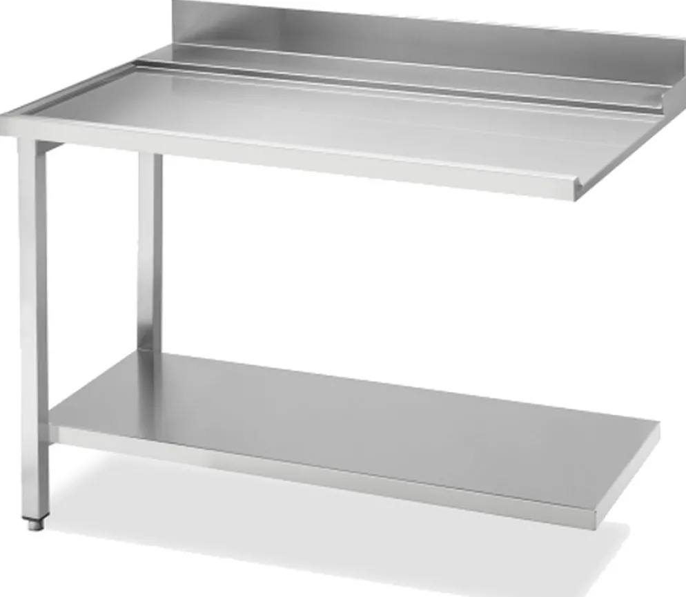 Ablauftisch Breite 120cm mit Grundboden, Anbau links