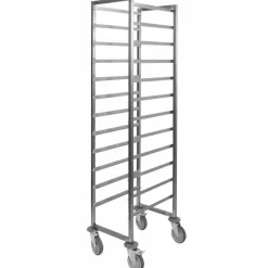 Abräumwagen 1/1 GN, 18 Einschübe, Edelstahl, 385x530x1800 mm