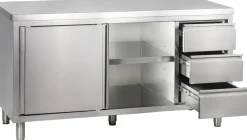 Arbeitsschrank mit Schiebetüren und Schubladenblock B 180cm x T 60cm