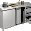 Arbeitsschrank mit Schiebetüren und Schubladen B 200cm x T 70cm