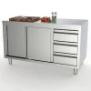 Arbeitsschrank mit Schiebetüren, Schubladen Rechts 2000x700x850mm