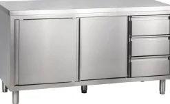 Arbeitsschrank mit Schiebetüren und Schubladen B 160cm x T 60cm
