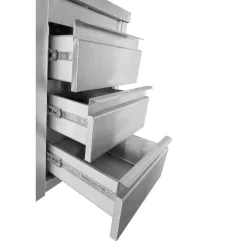 Arbeitsschrank mit Schubladenblock links, Schiebetüren, Breit 2000 mm