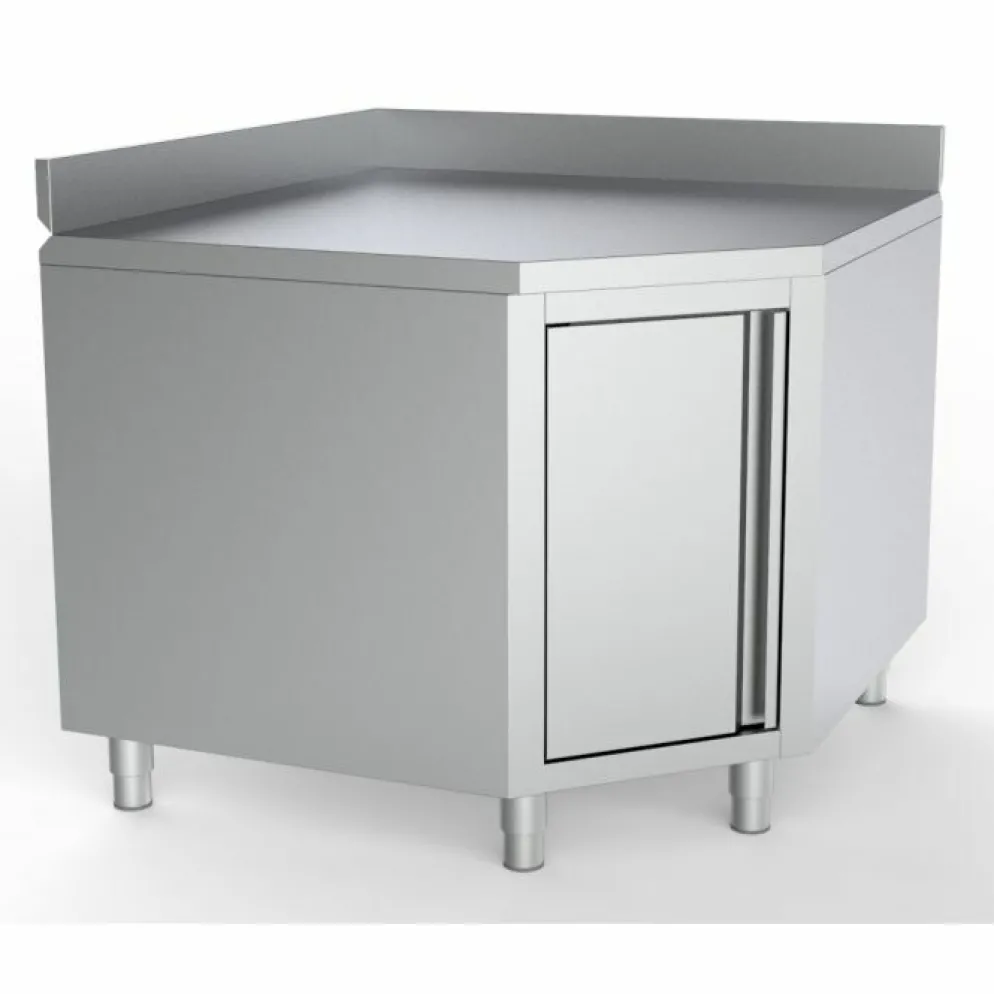 Arbeitstisch Ecke mit Tür und Aufkantung 1000/1000 mm, 600 mm tief