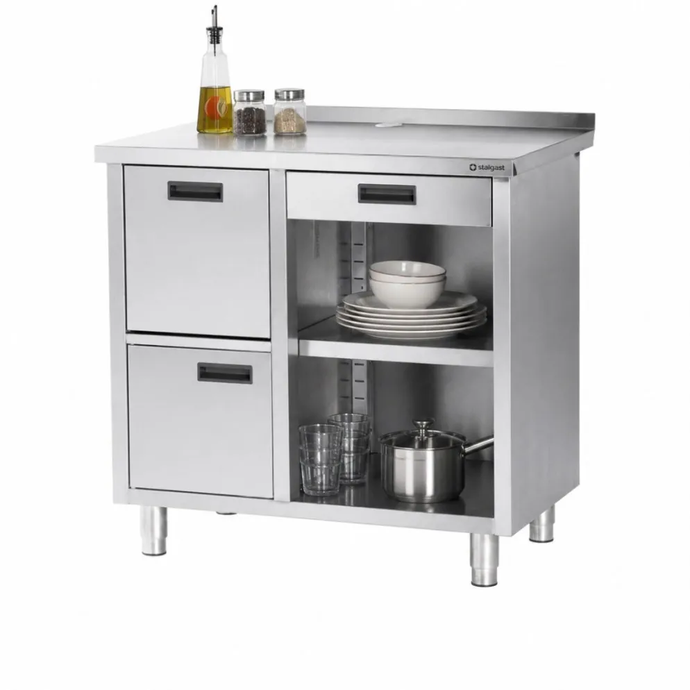 Arbeitstisch für Kaffeemaschine, mit Aufkantung, 1000 x 700 x 1000 mm