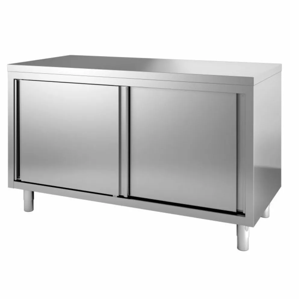 Arbeitstisch 600 mm mit Schiebetüren, Breite 1200 mm