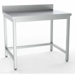 Arbeitstisch 1200 mm, offener Unterbau, mit Aufkantung, 600 mm tief
