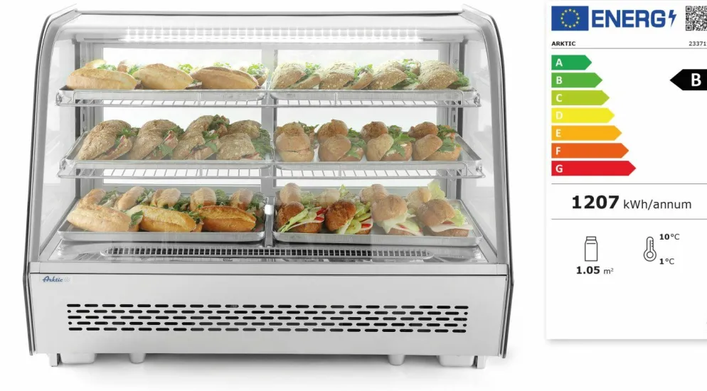 ARKTIC Aufsatz Kühlvitrine 160L, 850x568x(h)686mm