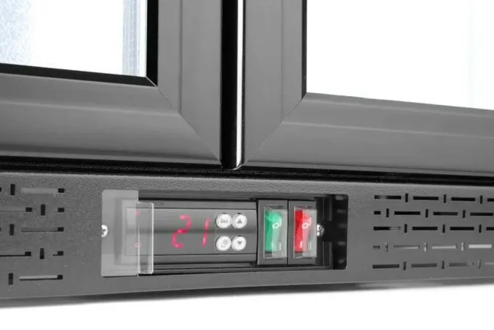 Arktic Barkühlschrank doppelte Glastür Rückseite 900 mm