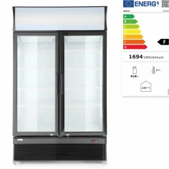 ARKTIC Glastür Kühlschrank mit Leuchtkasten 618L