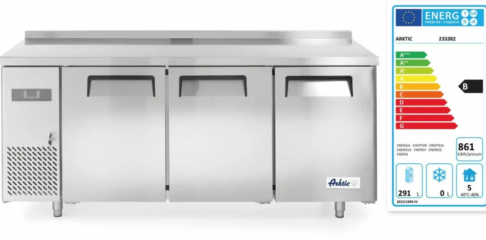 ARKTIC Kühltisch dreitürig Kitchen Line, 1800mm