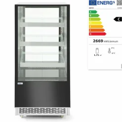 ARKTIC Kühlvitrine 300L mit 3 Regalen, 650mm