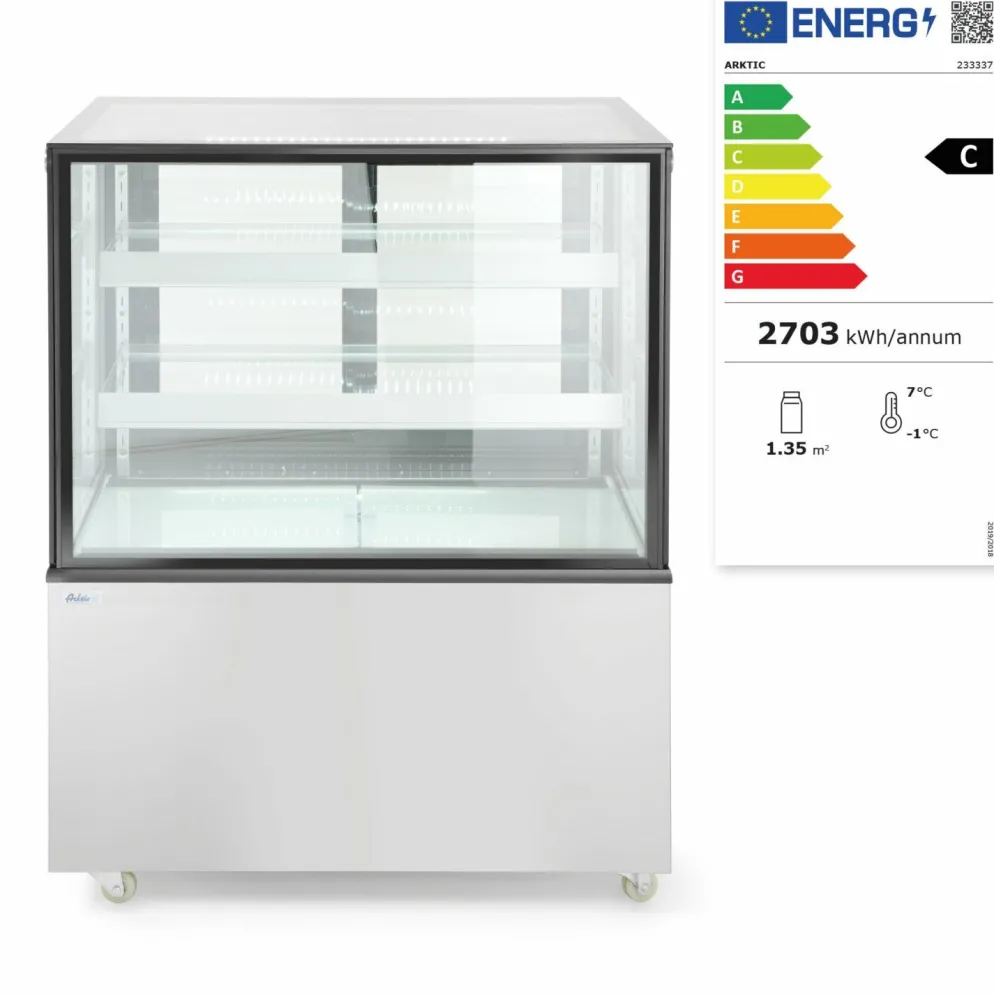 ARKTIC Kühlvitrine mit 2 Regalen 300L, 915mm