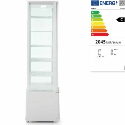 ARKTIC Kühlvitrine weiss 270 l Anti-Beschlag Höhe 1913mm