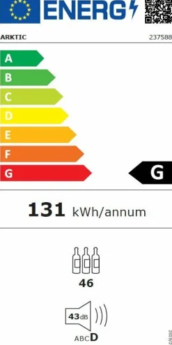 ARKTIC Weinkühler zwei Zonen 46 flaschen 133L