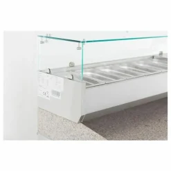 Aufsatzvitrine für 9x 1/3 GN-Behälter, Edelstahl, statische Kühlung