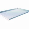 Backblech Alu 400x600mm kurze Seite offen, 3 Seiten 90 ° 20 mm hoch, gelocht 3mm