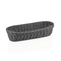 Baguettekorb WEAVER PRO Systemkörbe, 40 x 16 x 8 cm, oval, grau, Polypropylen
