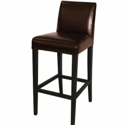 Barhocker ATLAS 100BR mit Rückenlehne Kunstleder Braun