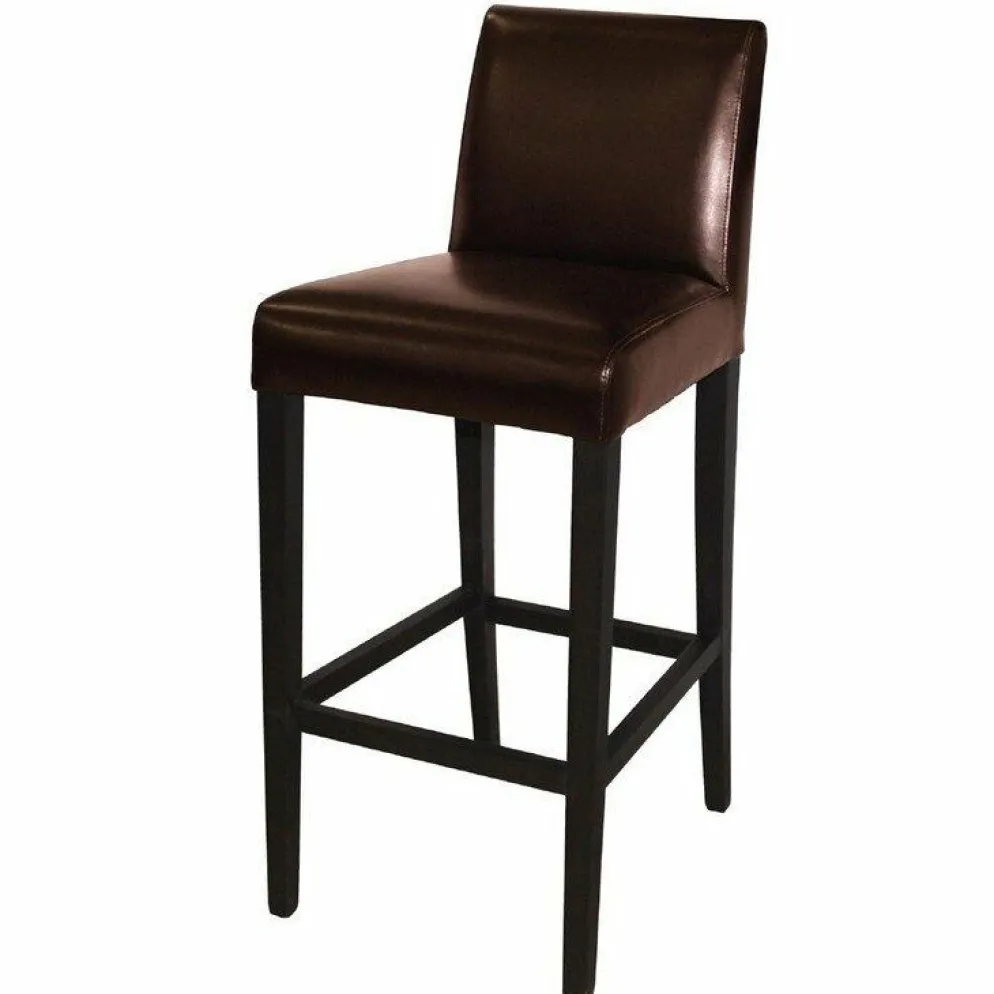 Barhocker ATLAS 100BR mit Rückenlehne Kunstleder Braun