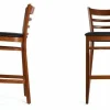 Barhocker David 200H Sitz schwarz, Beizton Wallnuss