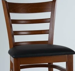 Barhocker David 200H Sitz schwarz, Beizton Wallnuss