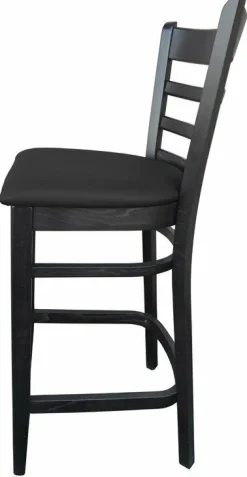 Barhocker David 200H Sitz schwarz, Beizton Wenge