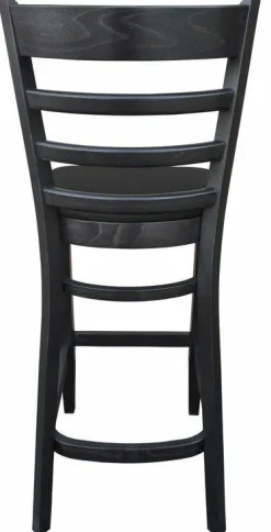 Barhocker David 200H Sitz schwarz, Beizton Wenge