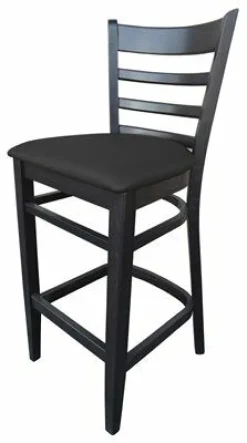 Barhocker David 200H Sitz schwarz, Beizton Wenge