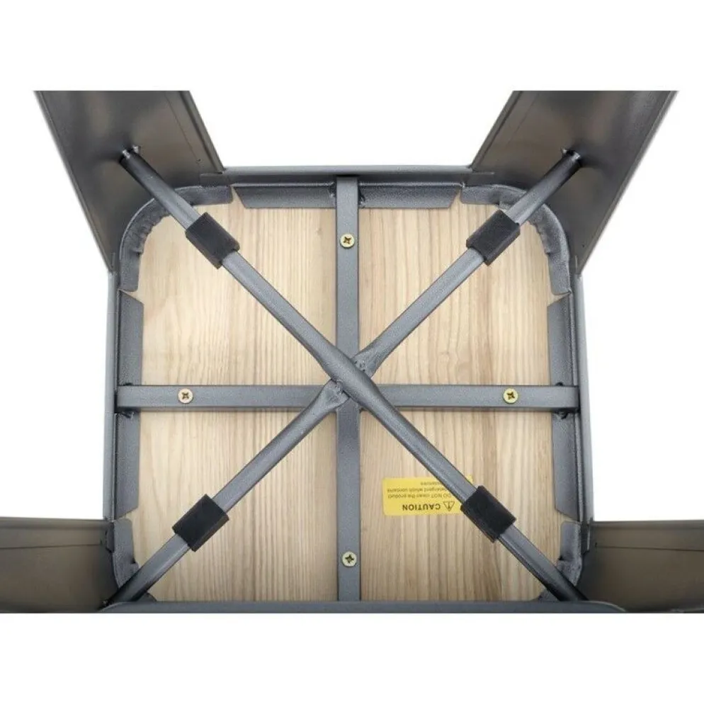 Barhocker Holli Bistro-G grau, Stahl mit Holzsitz, 43x43x77cm