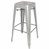 Barhocker HOLLI-ST-S Bistro aus Stahl, silber