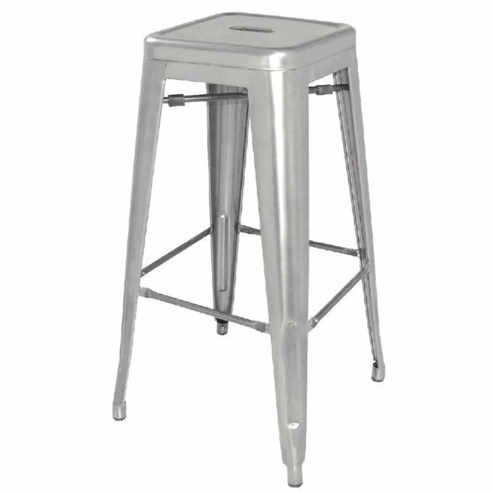 Barhocker HOLLI-ST-S Bistro aus Stahl, silber