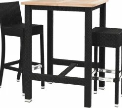 Barhocker Outdoor DANTE 100BR mit Rückenlehne, schwarz