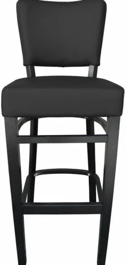 Barhocker Randy-H Sitz in schwarz, Beizton Wenge