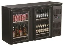 Barkühler schwarz 2 Glastüren 1462 mm, 350 Liter
