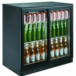 Barkühler schwarz 2 Schiebetüren 900 mm, 198 Liter