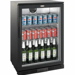 Barkühler schwarz 1 Tür 600 mm, 138 Liter