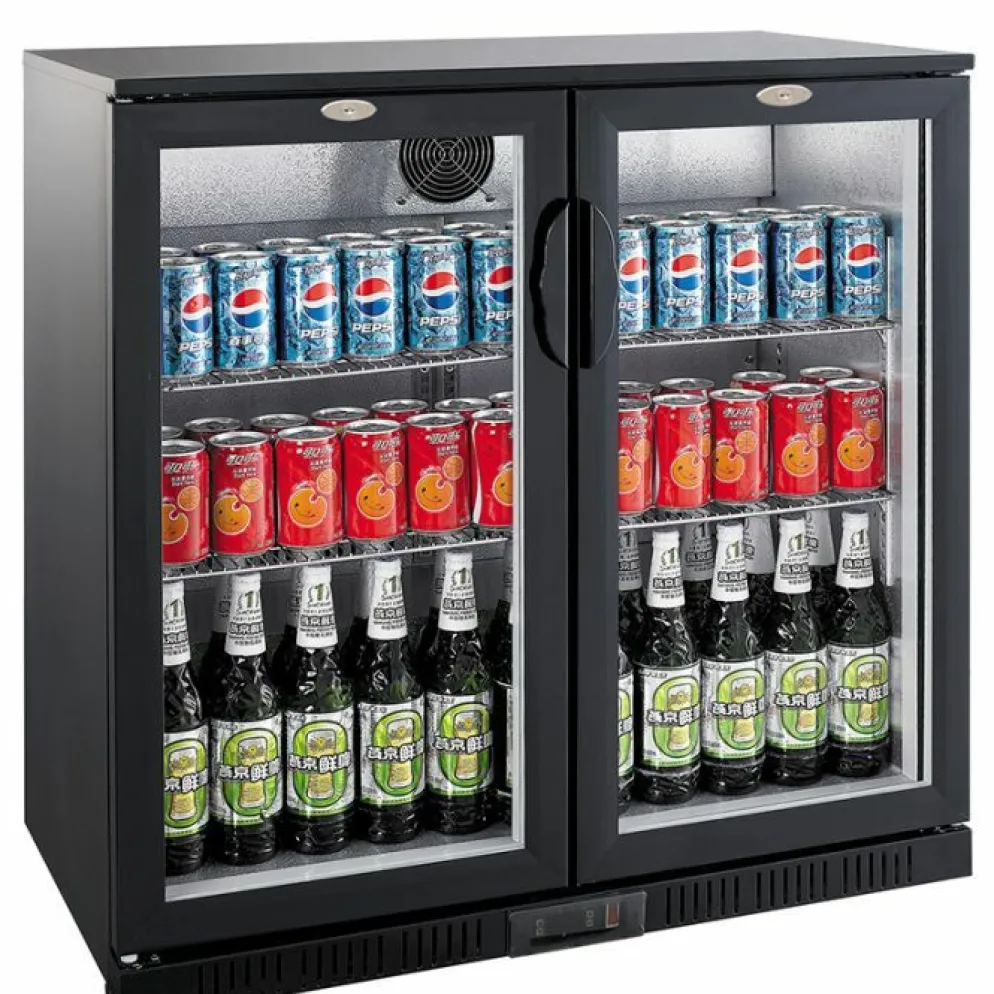 Barkühler 2 Türen schwarz 900 mm, 198 Liter