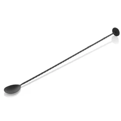 Barlöffel Twisted NOCTURN, mit Stößelende, 40 cm, schwarz matt, Chromnickelstahl 18/8
