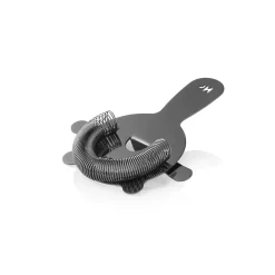 Barsieb NOCTURN mit Feder, 4 Zinken, Ø 8 cm, gun metal, Chromnickelstahl 18/8