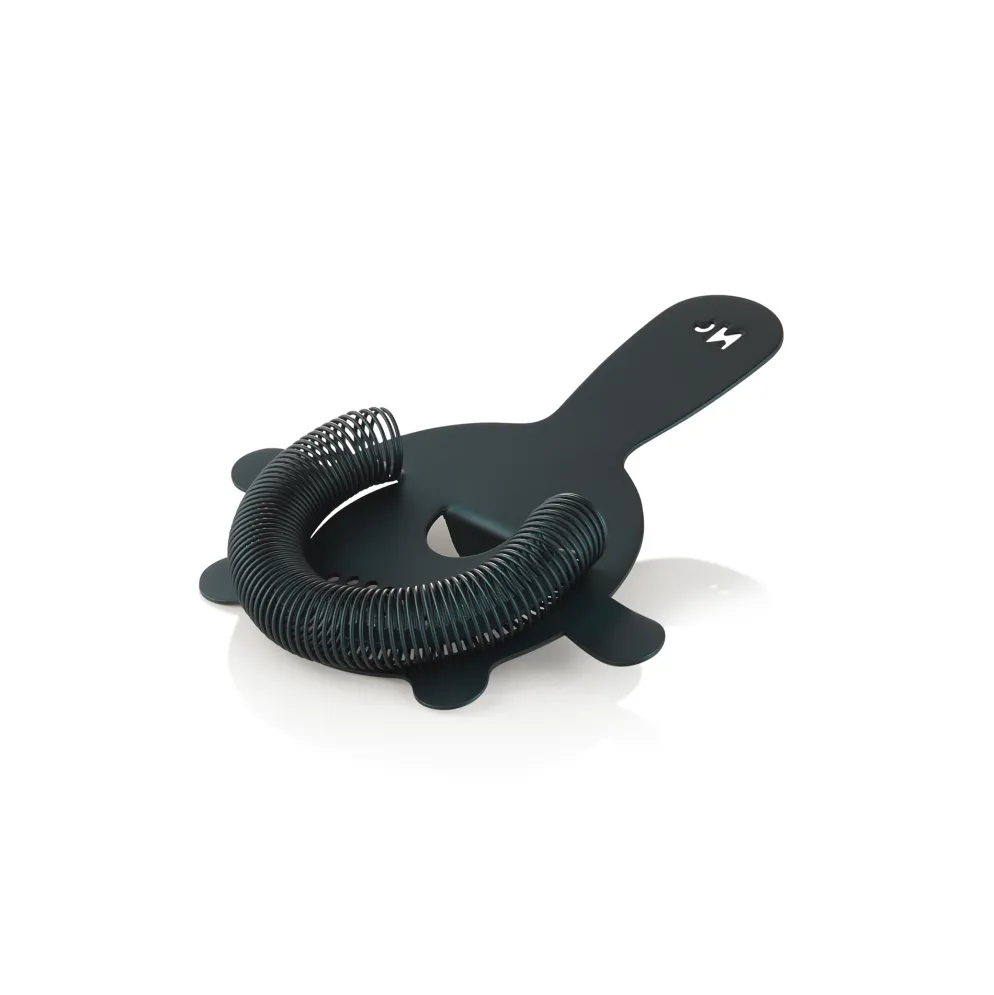 Barsieb NOCTURN mit Feder, 4 Zinken, Ø 8 cm, blau matt, Chromnickelstahl 18/8