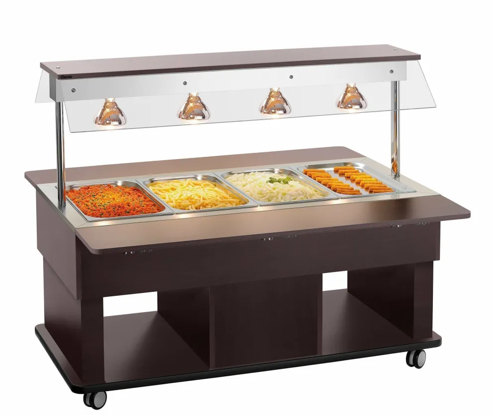 Bartscher Buffetwagen Kids warm W4110-150U, 4 x 1/1 GN, Wenge