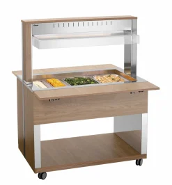 Bartscher Buffetwagen warm W3110-200U, 3x 1/1 GN, Ulme