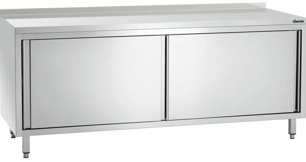 BARTSCHER Edelstahl Arbeitsschrank, Aufkantung, 2000x700x850mm