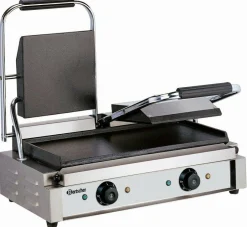 Bartscher Elektro-Doppel-Kontaktgrill Elektrogrill Panini, beide Grillplatten glatt
