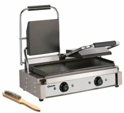 Bartscher Elektro-Doppel-Kontaktgrill Elektrogrill Panini, beide Grillplatten glatt