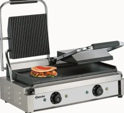 Bartscher Elektro-Doppel-Kontaktgrill Elektrogrill Panini, oben gerillt unten glatt