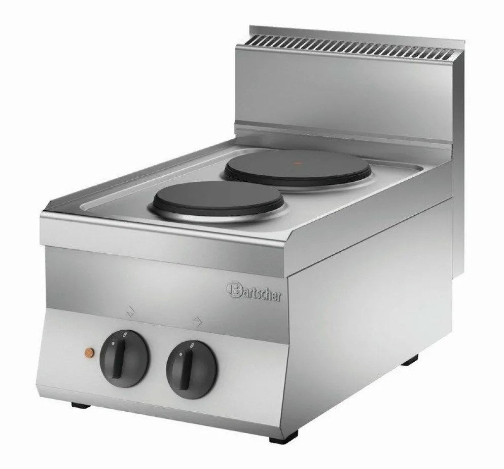 Bartscher Elektroherd 650 B400, 2 Kochstellen, 4,1 kW, Tischgerät