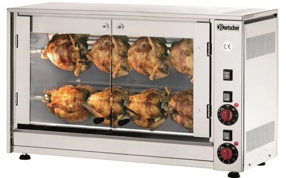 Bartscher Elektro Hähnchengrill P8N, 2 Spieße für 8 Hähnchen